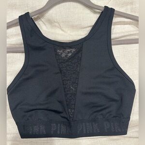 PINK Victoria's Secret Black Sports Bra with Mesh Detail